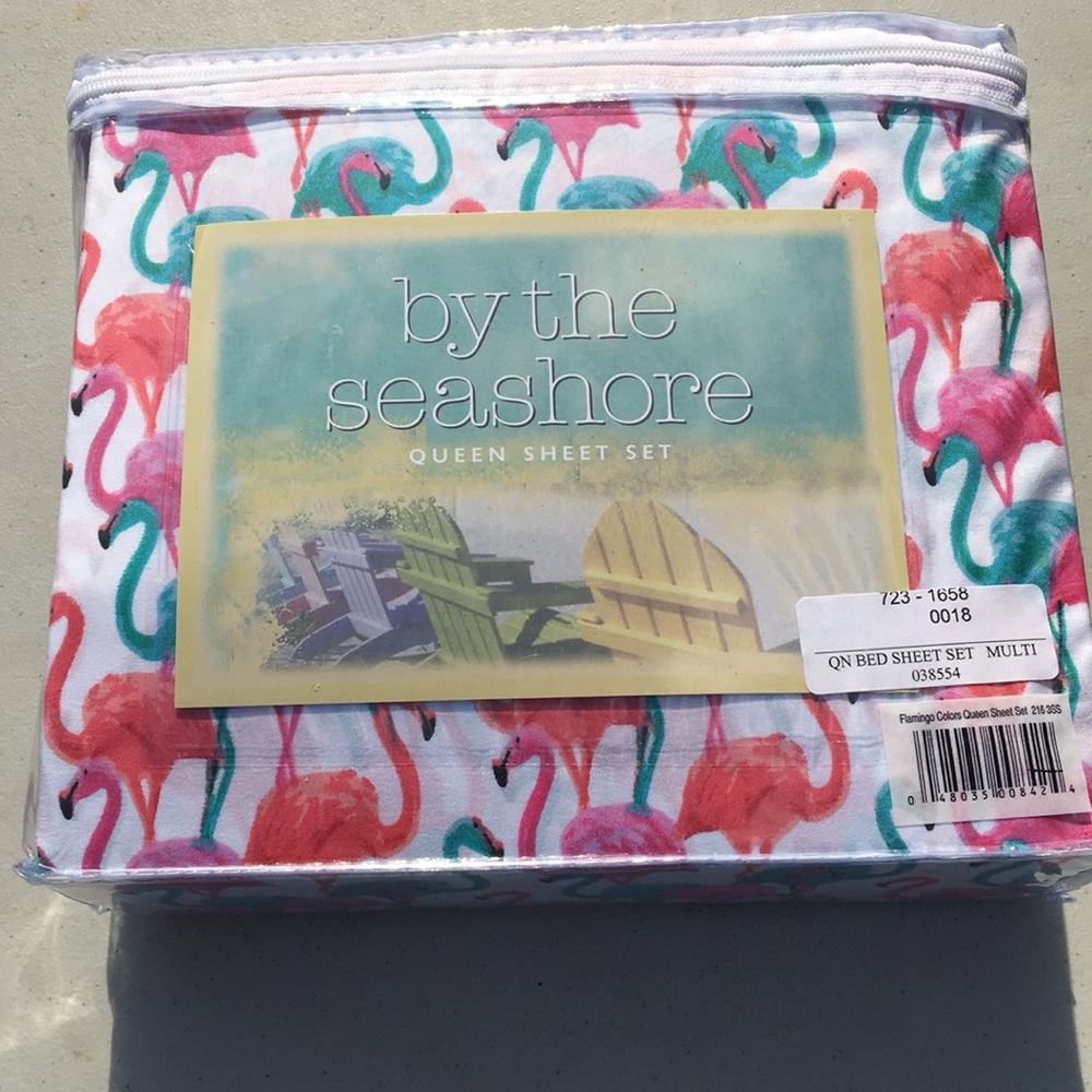 Queen sheet set flamingos